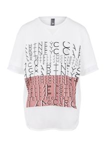 Хлопковая футболка свободного кроя с перфорацией Adidas by Stella Mc Cartney