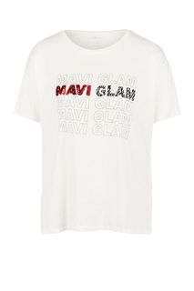 Белая хлопковая футболка Mavi