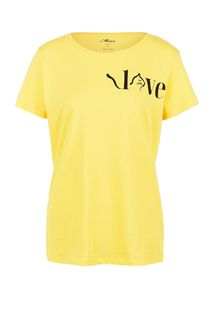 Желтая хлопковая футболка Mavi