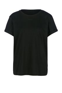 Черная хлопковая футболка с короткими рукавами Miss Sixty