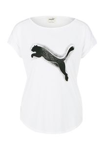 Белая футболка с сетчатой вставкой Puma
