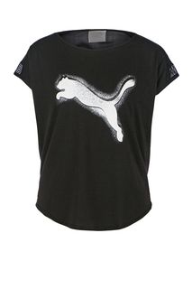 Черная футболка с сетчатой вставкой Puma
