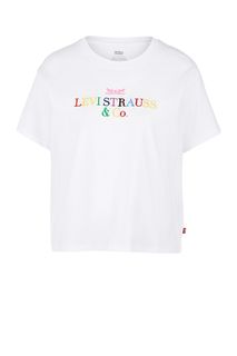 Белая хлопковая футболка с вышивкой Levis®
