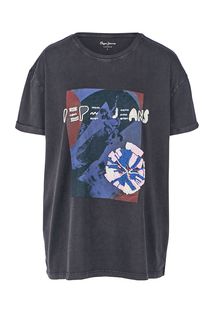 Хлопковая футболка с отделкой бисером и пайетками Pepe Jeans