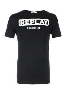Хлопковая футболка с контрастным принтом Replay