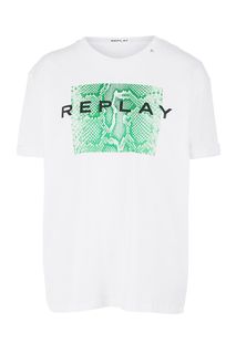 Хлопковая футболка с животным принтом Replay