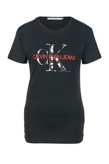 Футболка из хлопка с логотипом бренда Calvin Klein Jeans