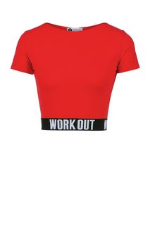 Укороченная красная футболка в спортивном стиле Malaeva