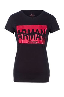 Хлопковая футболка с ярким принтом Armani Exchange