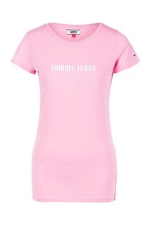 Футболка розового цвета с короткими рукавами Tommy Jeans