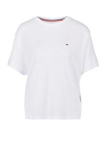 Однотонная белая футболка с короткими рукавами Tommy Jeans