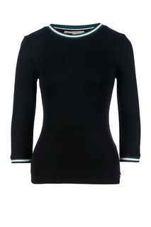 Черная футболка с рукавами 3/4 Tom Tailor Denim