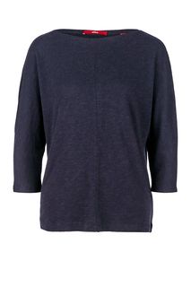 Синяя трикотажная футболка с рукавами 3/4 S.Oliver