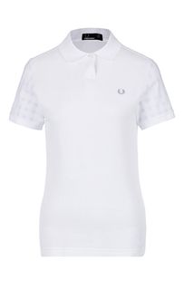 Белая футболка поло с рукавами в клетку Fred Perry