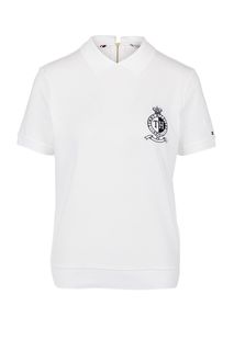 Белая хлопковая футболка поло с короткими рукавами Tommy Hilfiger