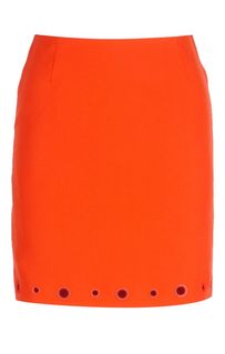 Короткая оранжевая юбка с металлическим декором Kocca