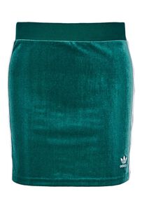 Юбка прямого кроя из зеленого велюра Adidas Originals