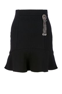Короткая трикотажная юбка с брошью Pinko