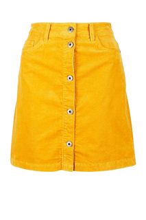 Короткая вельветовая юбка желтого цвета Tom Tailor Denim