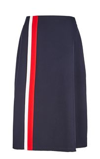 Синяя расклешенная юбка средней длины S.Oliver
