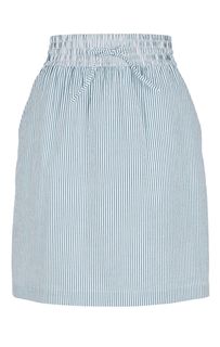 Хлопковая юбка бирюзового цвета в полоску Lacoste