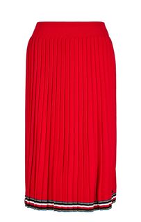 Красная плиссированная юбка из вискозы Tommy Hilfiger