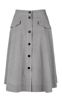 Расклешенная серая юбка в клетку Calvin Klein