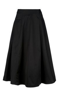 Расклешенная юбка черного цвета с запахом Calvin Klein