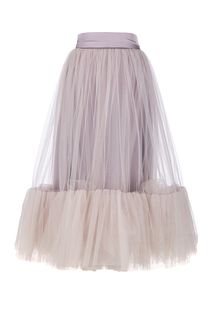 Серая расклешенная юбка с оборкой Alisia HIT