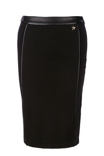 Черная трикотажная юбка с разрезом Gaudi