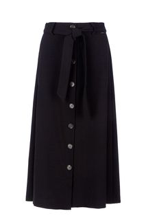 Черная расклешенная юбка на пуговицах B.Young