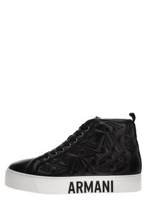Высокие кеды с монограммой бренда Armani Exchange