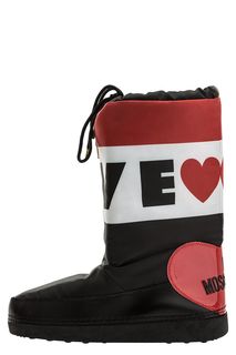 Текстильные полусапоги дутики с логотипом бренда Love Moschino
