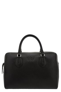 Черная сумка из зерненой кожи с короткими ручками Dkny