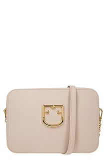Розовая кожаная сумка со съемным плечевым ремнем Brava Furla