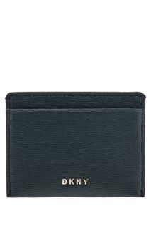 Синяя визитница из фактурной кожи Dkny