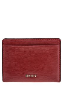 Красная визитница из фактурной кожи Dkny