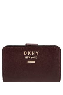 Бордовый кошелек из зерненой кожи Dkny