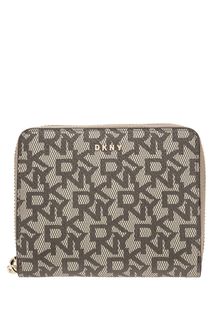 Кошелек на молнии с монограммой бренда Dkny