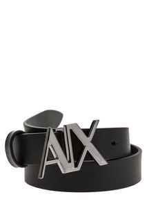 Кожаный ремень с монограммой бренда Armani Exchange