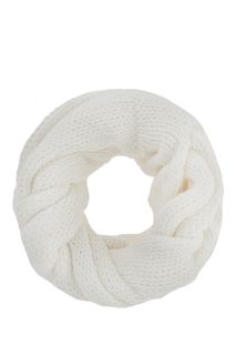 Полушерстяной шарф-хомут белого цвета Self Made