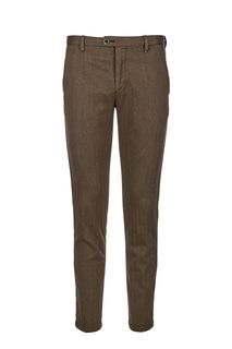 Зауженные брюки из хлопка коричневого цвета Marc Opolo