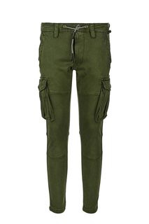 Хлопковые брюки карго цвета хаки Pepe Jeans