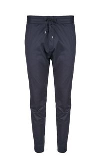 Хлопковые брюки синего цвета Hugo Boss