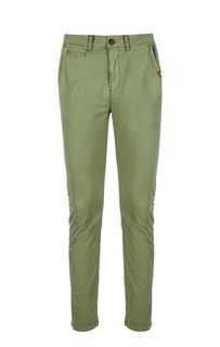 Хлопковые брюки чиносы цвета хаки Superdry