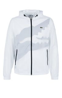 Белая ветровка с капюшоном Lacoste