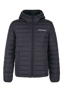 Демисезонная куртка синего цвета с капюшоном Calvin Klein Jeans