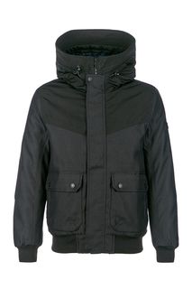 Черная куртка-бомбер с капюшоном Tom Tailor Denim