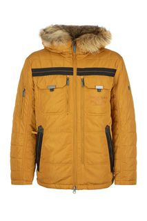Оранжевая утепленная куртка с меховой отделкой Finn Flare