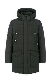 Удлиненная зимняя куртка черного цвета Geox